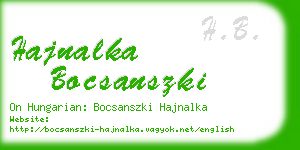 hajnalka bocsanszki business card